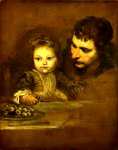 Spanish - A Man and a Child eating Grapes
